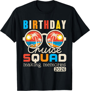 Birthday Cruise Squad Crew Family Vacation 2026 Beach Summer T-Shirt - T-Shirt | Black