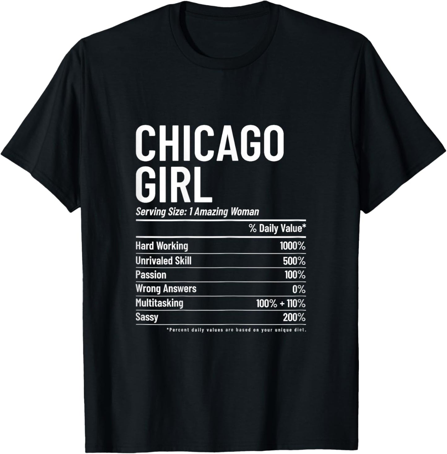 Chicago Illinois Vintage Pride Girl Funny T-Shirt - T-Shirt | Black
