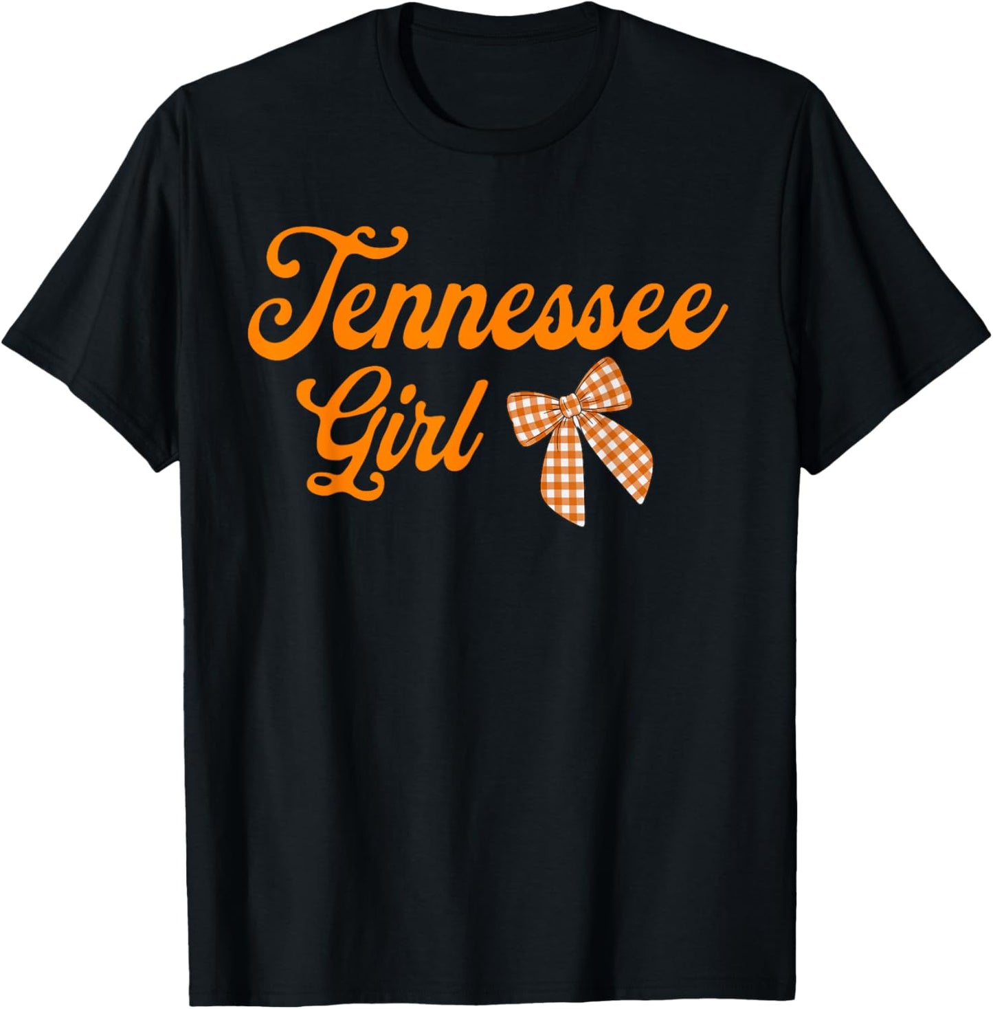 Tennessee Kids Tween Orange Script State Pride Design T-Shirt - T-Shirt | Black