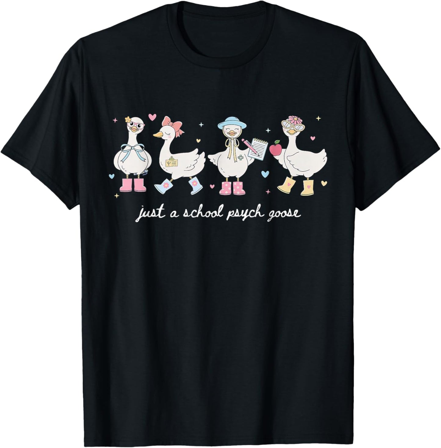 Just A School Psych Goose School Psychologist Psychology T-Shirt - T-Shirt | Black