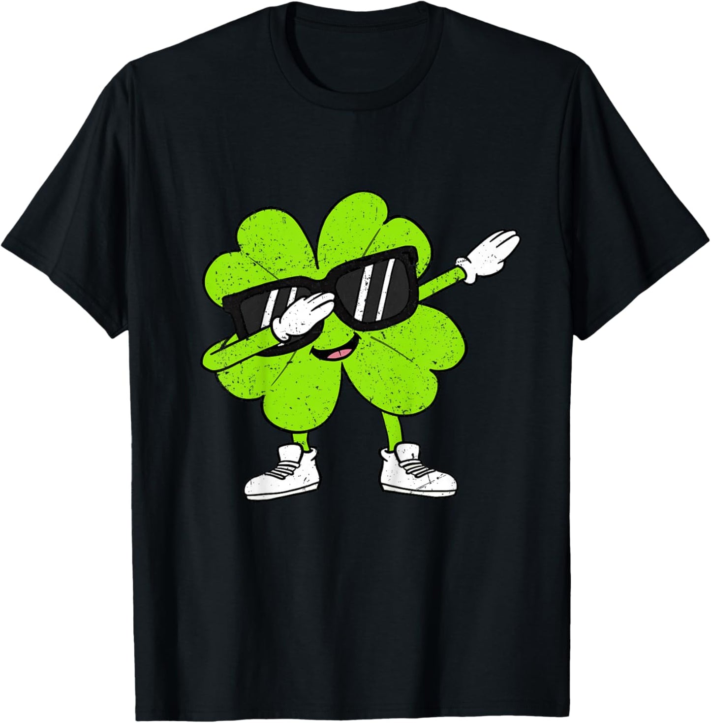 Kids Boys St Patricks Day Toddler Lucky Dabbing Shamrock Clover T-Shirt - T-Shirt | Black