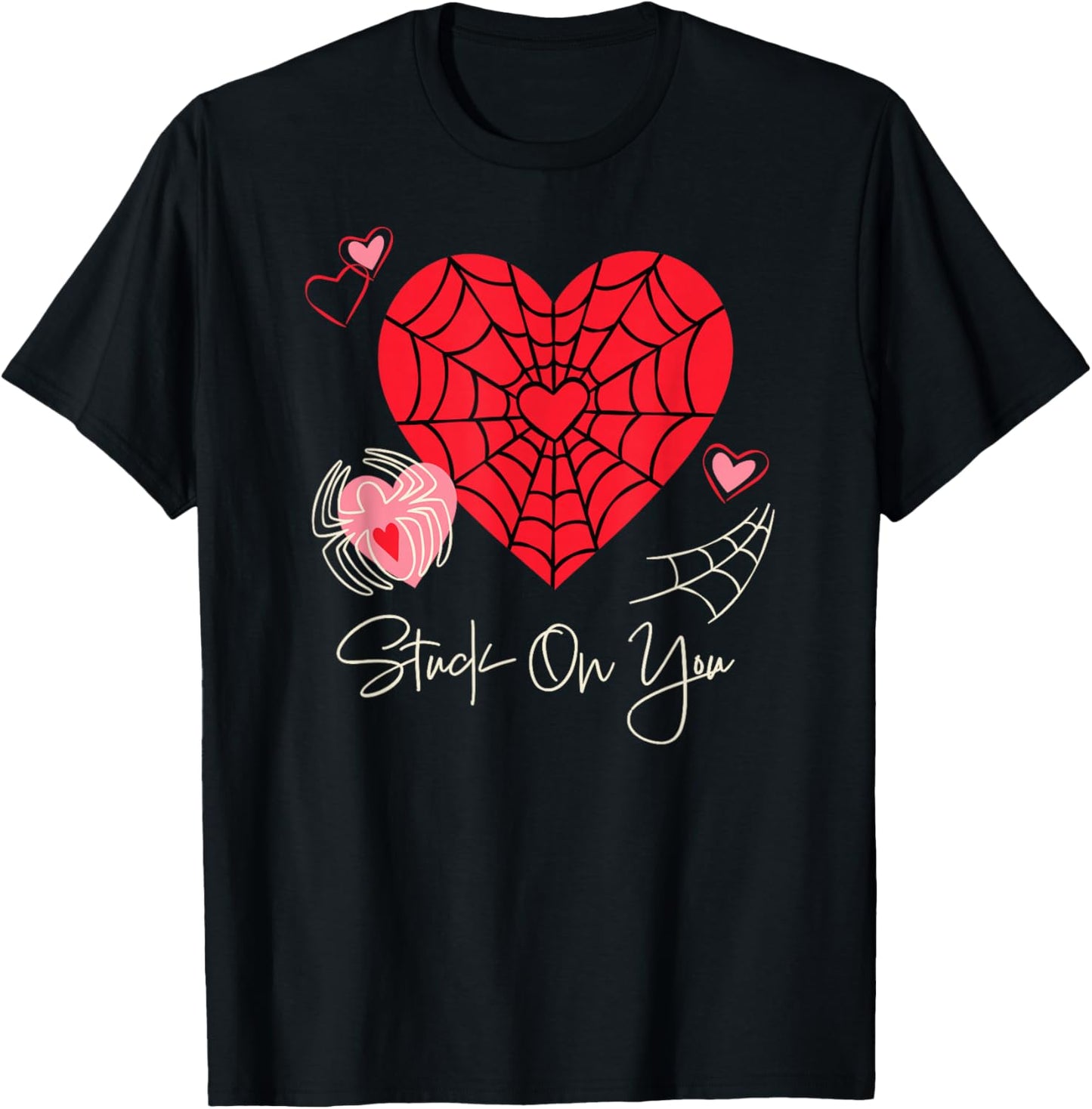 Marvel Spider-Man Stuck On You Valentine's Day Heart T-Shirt - T-Shirt | Black