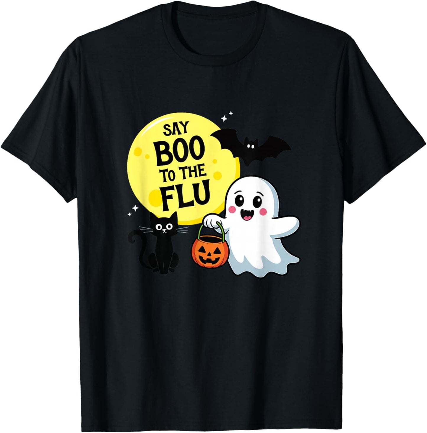 Say Boo to The Flu Halloween T-Shirt - T-Shirt | Black