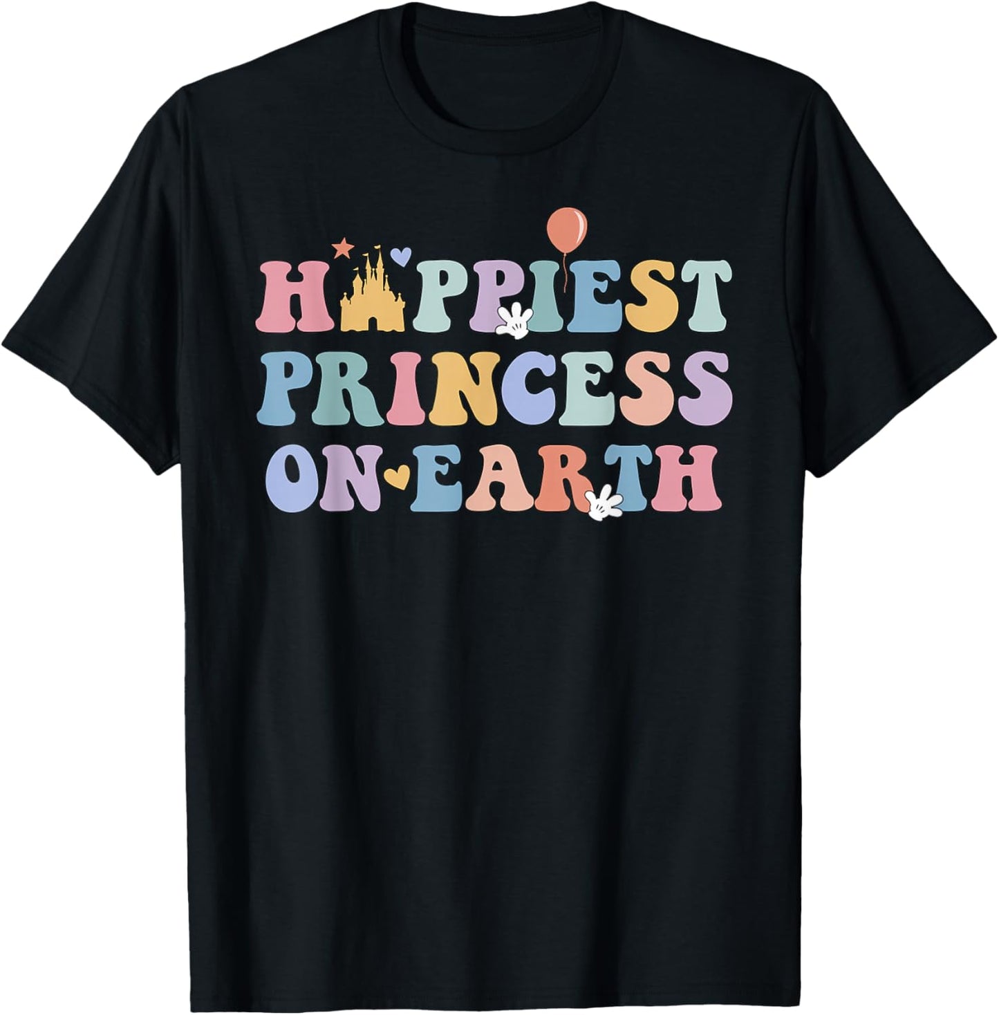 Happiest Princess-On Earth, Christmas Matching Family Trip T-Shirt - T-Shirt | Black