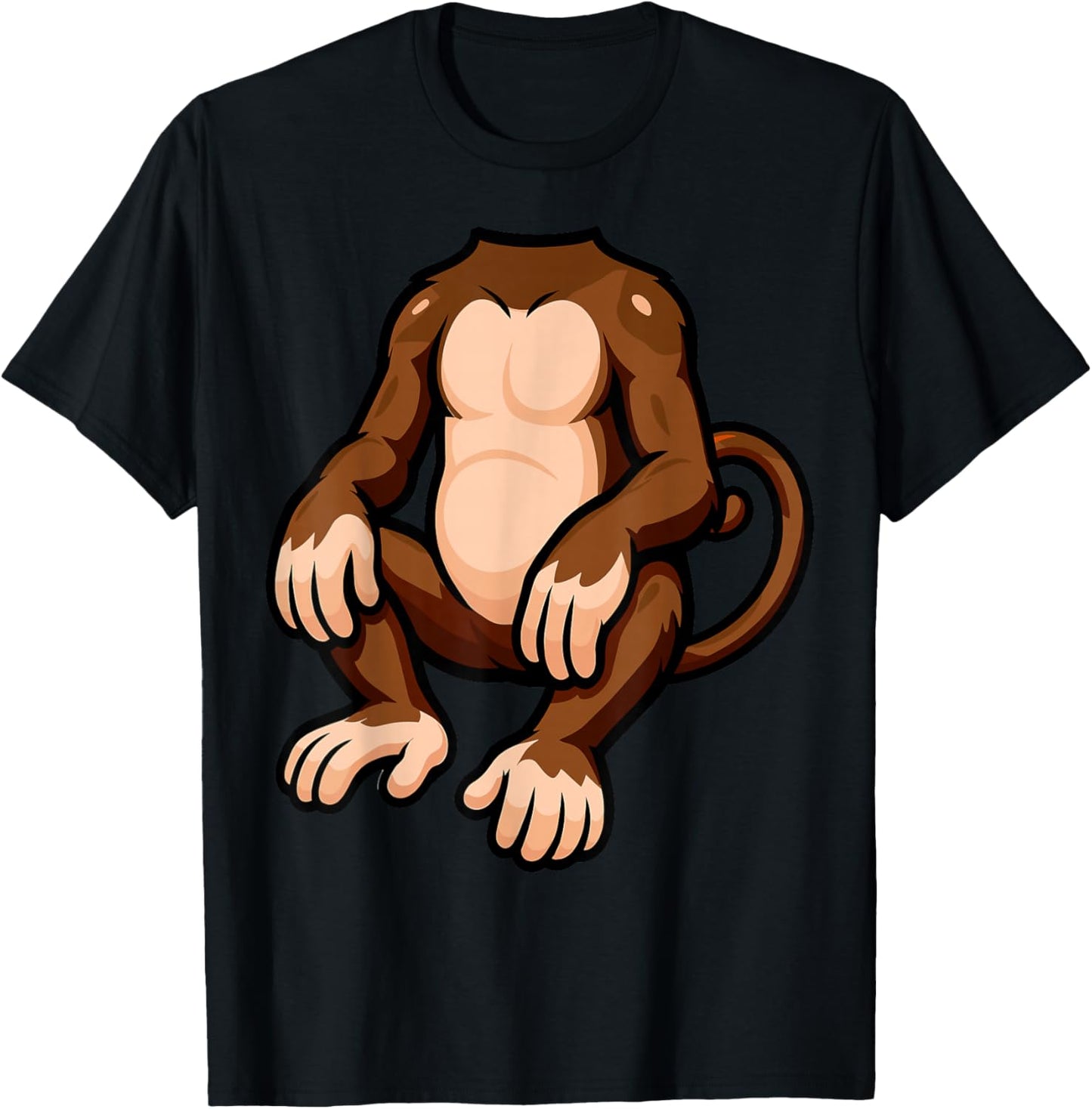 Monkey Adult Kids Halloween Costume T-Shirt - T-Shirt | Black