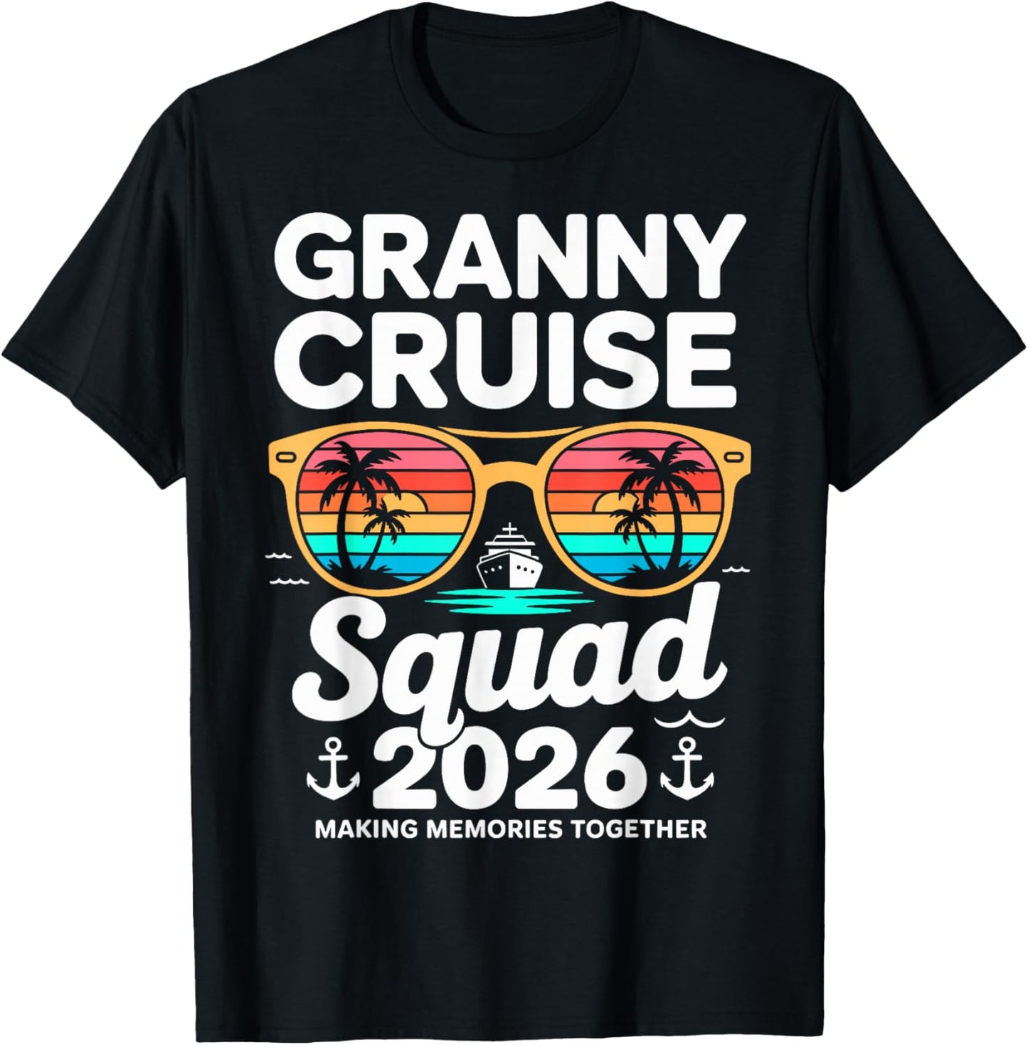 Granny Cruise Squad 2026 Vacation Grandma Matching Cruise T-Shirt - T-Shirt | Black