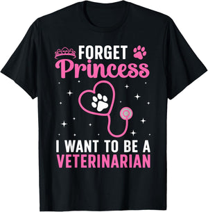 Cute Veterinarian Art Girls Veterinarian Student T-Shirt - T-Shirt | Black