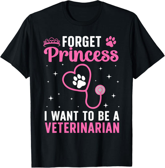 Cute Veterinarian Art Girls Veterinarian Student T-Shirt - T-Shirt | Black