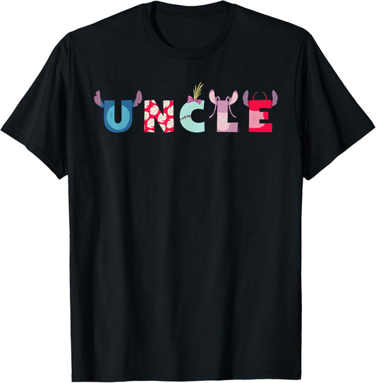 Disney Lilo & Stitch Uncle Birthday Gift Family Disney Trip T-Shirt - T-Shirt | Black
