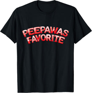Peepaw’s Favorite Funny Grandpa Family Humor Saying T-Shirt - T-Shirt | Black