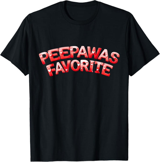 Peepaw’s Favorite Funny Grandpa Family Humor Saying T-Shirt - T-Shirt | Black