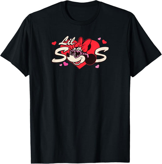 Disney Valentine's Day Lil Sis Gift Family Matching Trip T-Shirt - T-Shirt | Black
