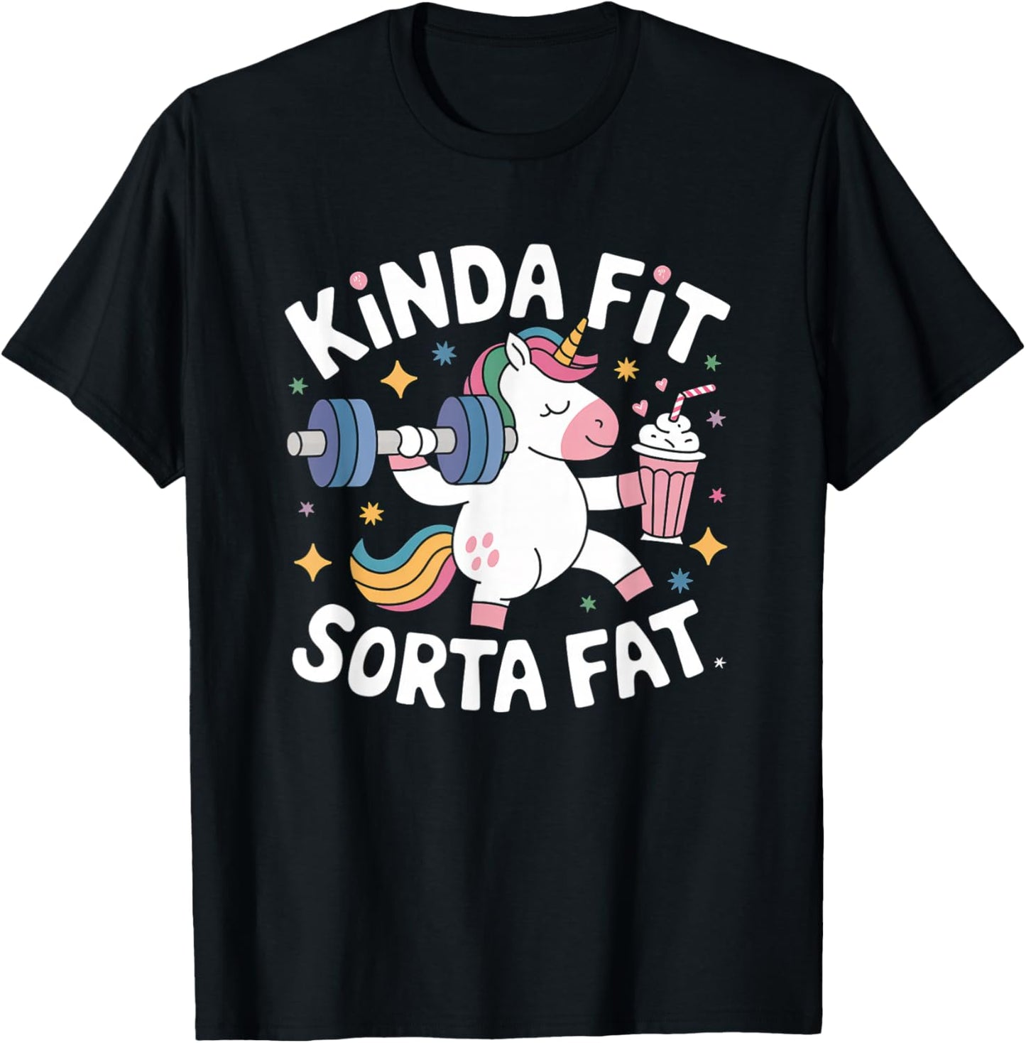Kinda Fit Sorta Fat Funny Gym Body Cute Bear Retro T-Shirt - T-Shirt | Black