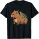 Capybara Turtle Kids Men Women Funny Graphic T-Shirt - T-Shirt | Black