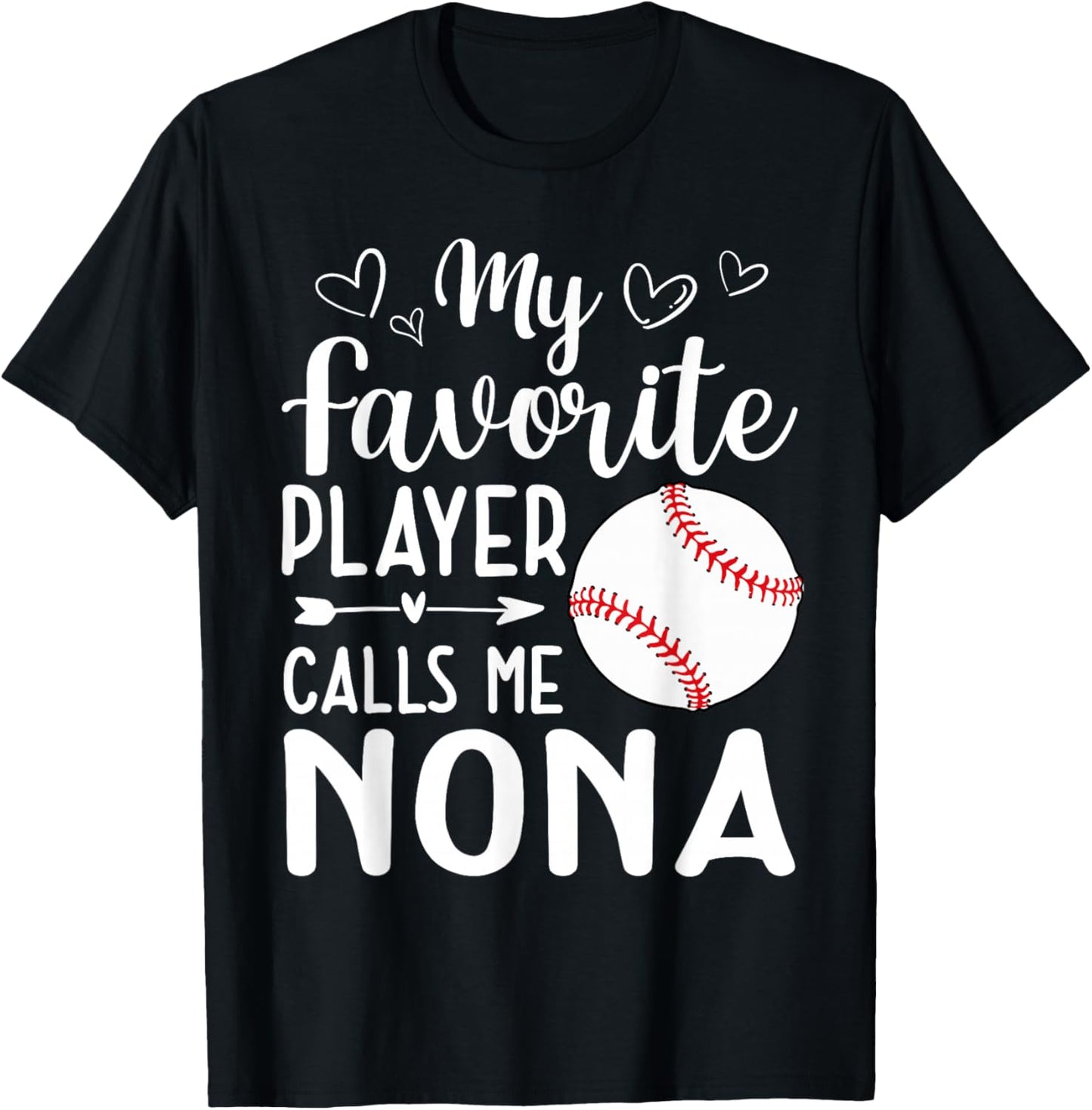 My Favorite Player Calls Me Nona Baseball Player T-Shirt - T-Shirt | Black