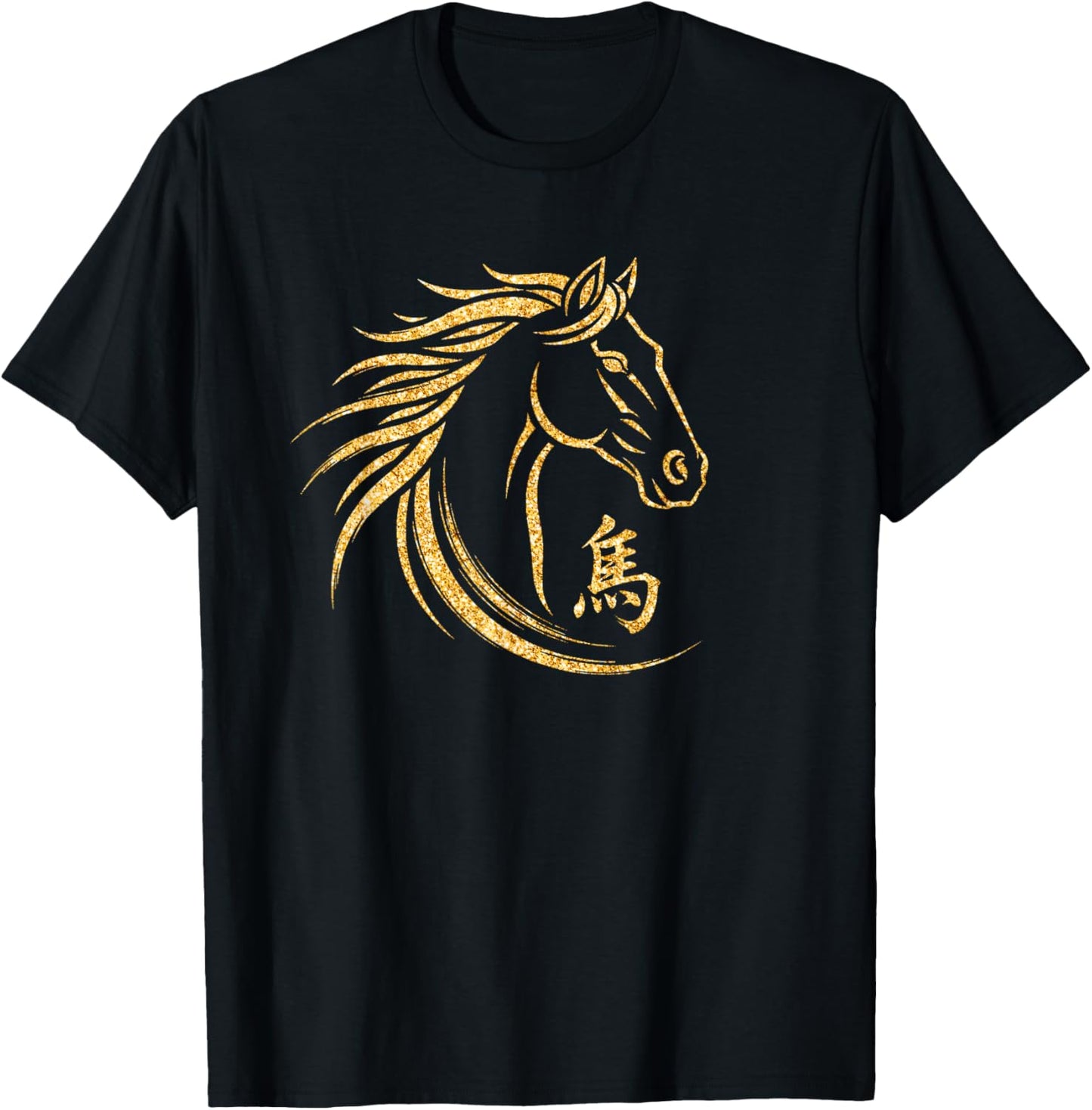 Happy Lunar New Year Art 2026 Year of The Horse Men Women T-Shirt - T-Shirt | Black