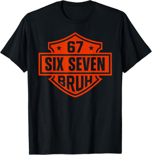 67 Six Seven 6 7 Boys Girls Kids Teens Motorcycle T-Shirt - T-Shirt | Black