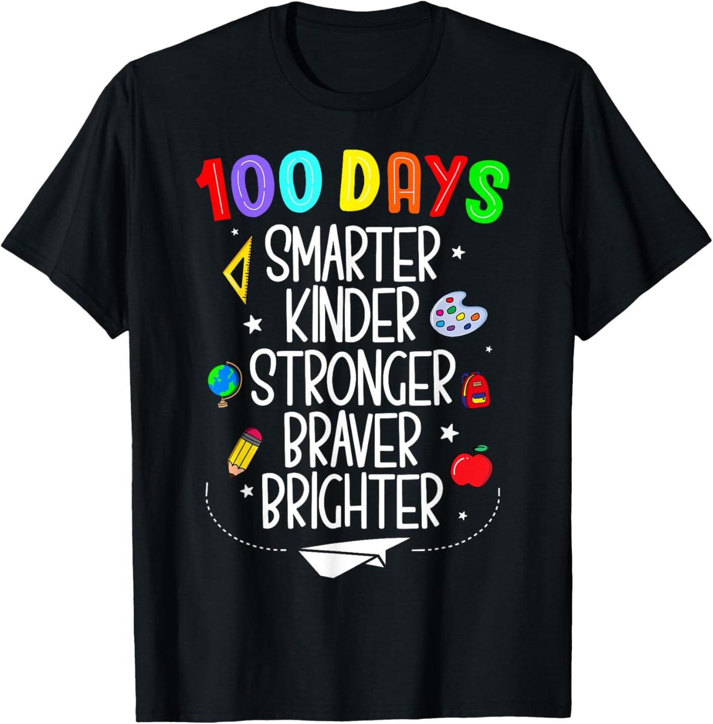 Happy 100 Days of School 100th Day of School Kids Boys Girls T-Shirt - T-Shirt | Black
