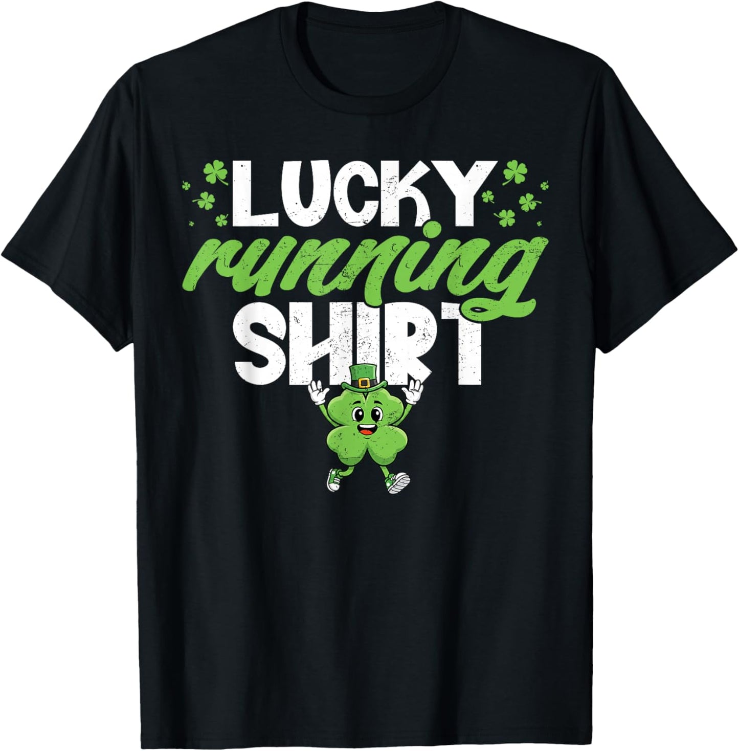 Lucky Running Shirt St Patrick’s Day Runner Gym Workout T-Shirt - T-Shirt | Black