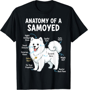 Anatomy of A Samoyed T-Shirt - T-Shirt | Black