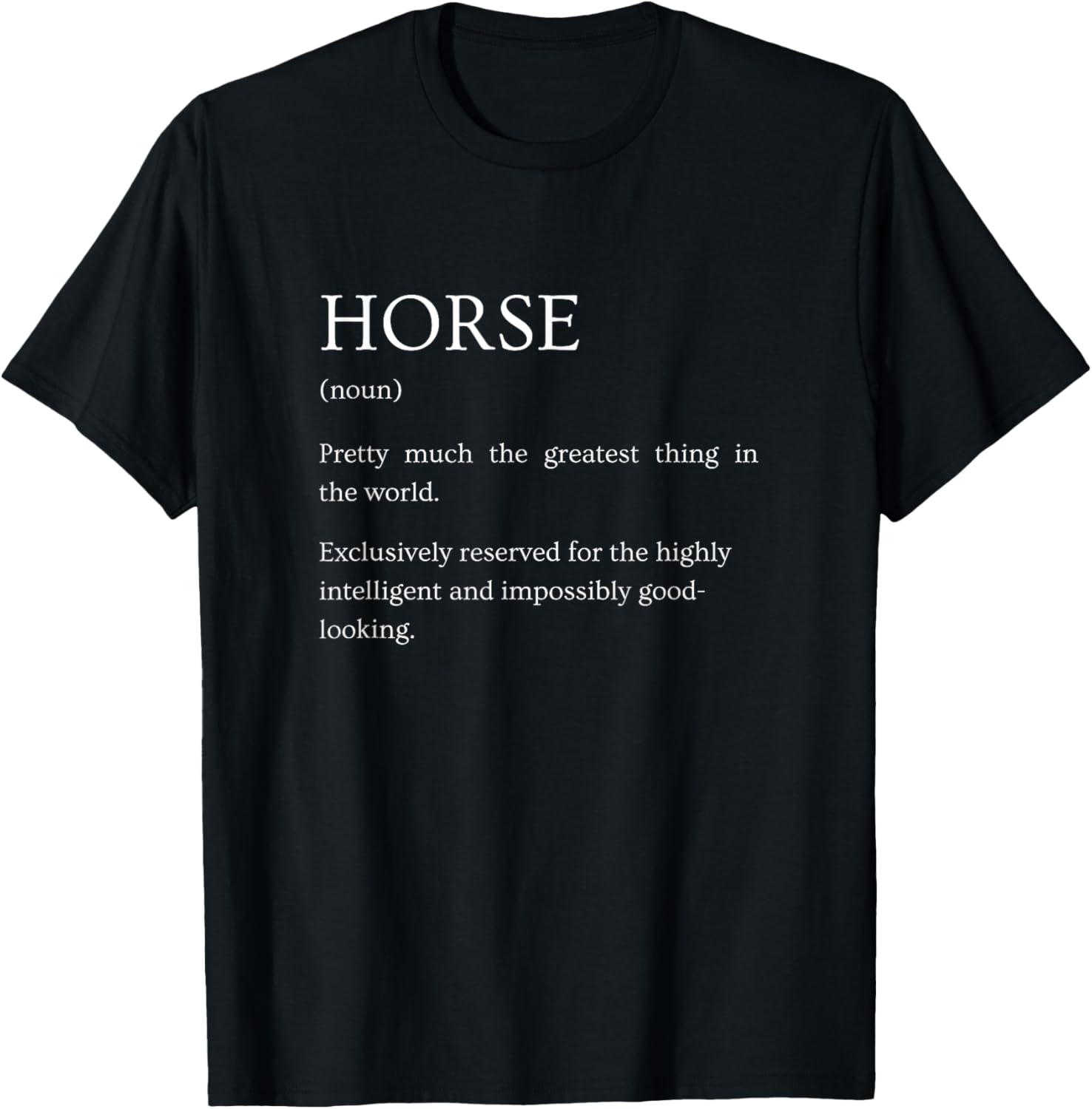 Horse Definition - Funny Sarcastic Horse Explanation T-Shirt - T-Shirt | Black