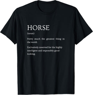 Horse Definition - Funny Sarcastic Horse Explanation T-Shirt - T-Shirt | Black