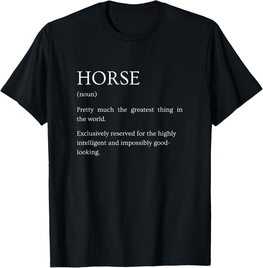 Horse Definition - Funny Sarcastic Horse Explanation T-Shirt - T-Shirt | Black