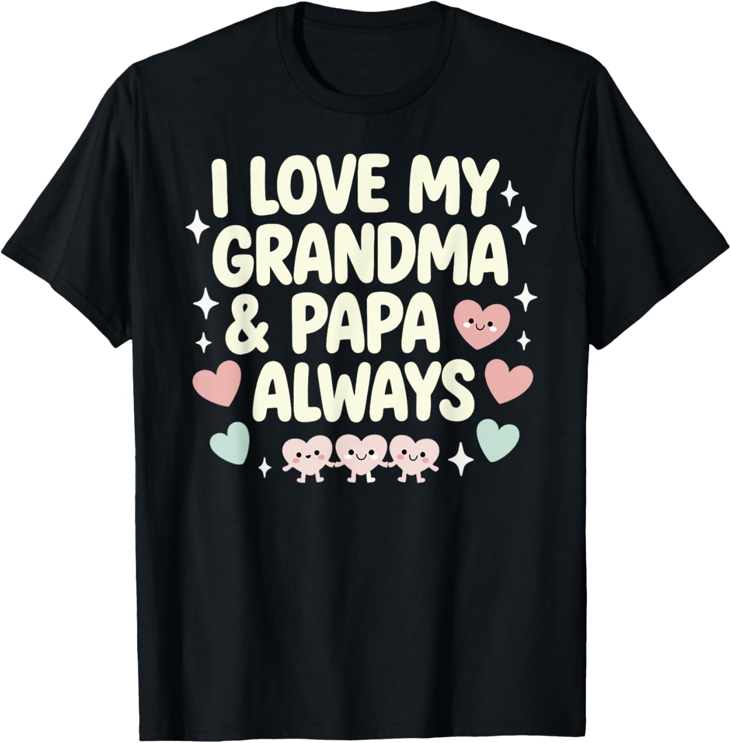 I Love My Grandma & Papa Always – Grandparents Day T-Shirt - T-Shirt | Black