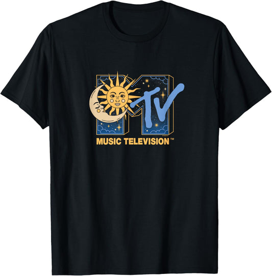 MTV - Celestial - Moon and Sun Logo T-Shirt - T-Shirt | Black