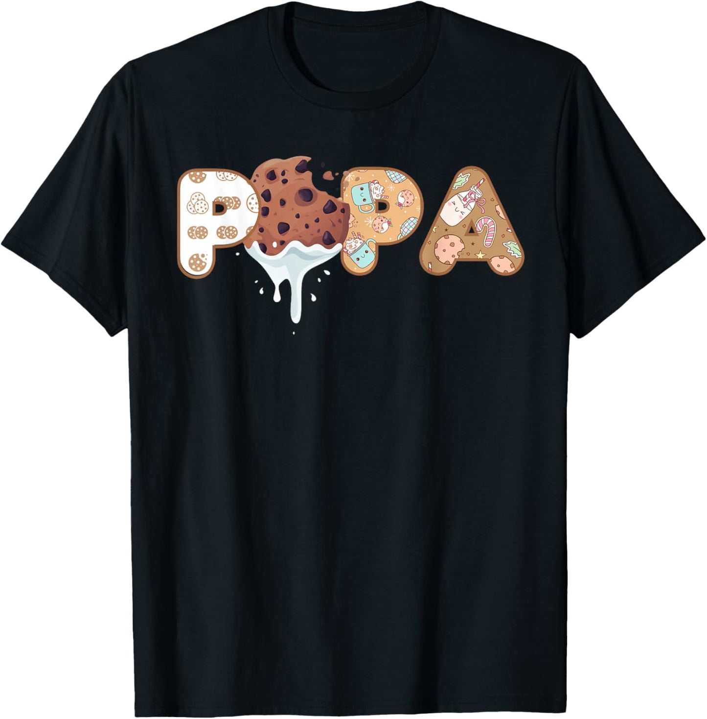 Cookies Papa 1st Birthday Milk Party Family Matching T-Shirt - T-Shirt | Black