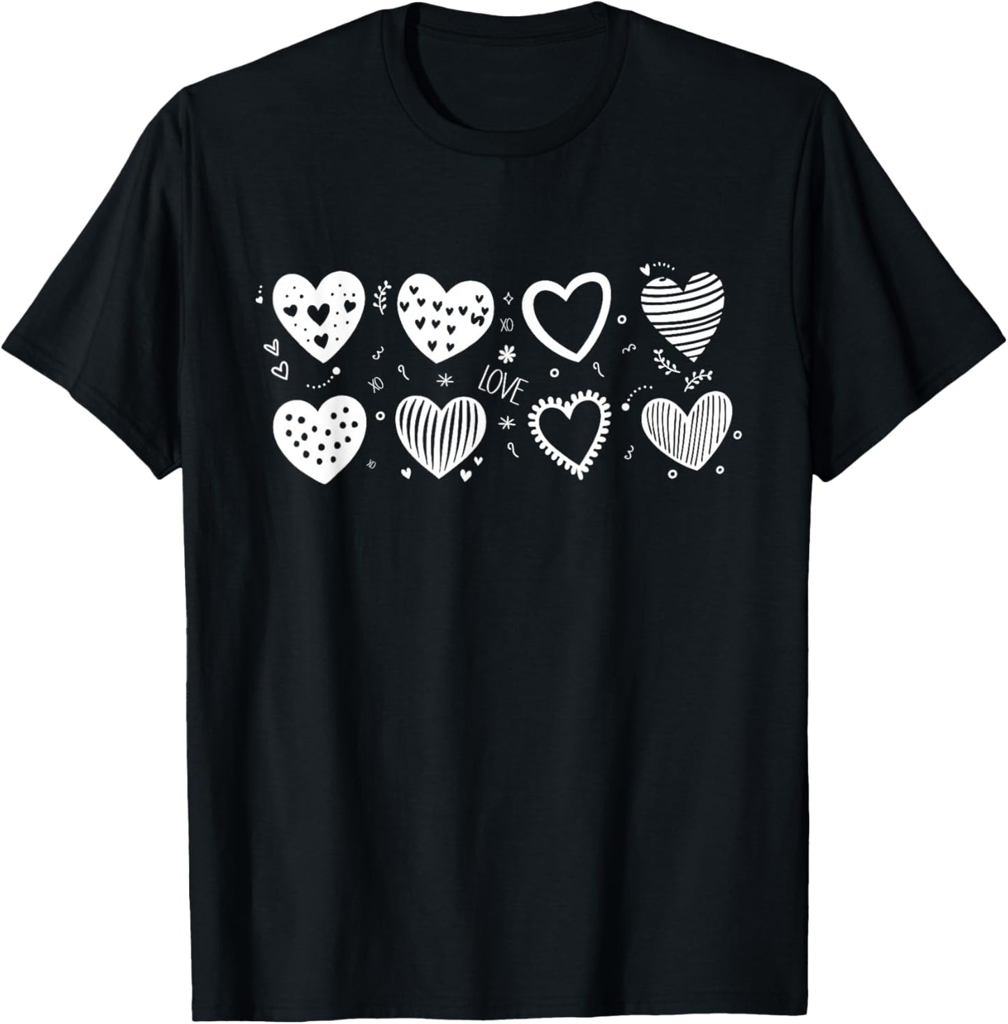 Valentine's Day Hearts T-Shirt - T-Shirt | Black