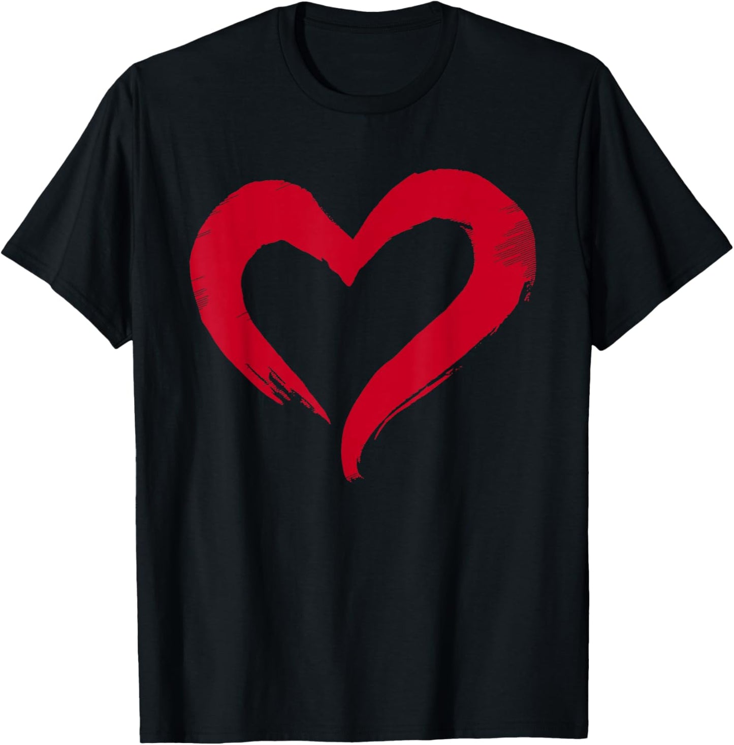 Valentines Day Heart Love Couple Romantic Graphic T-Shirt - T-Shirt | Black
