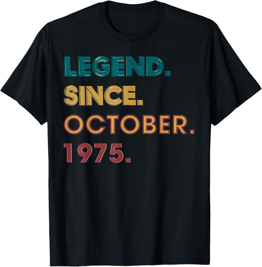 Legend 1975 50th Birthday Gifts Women 50 Year Old T-Shirt - T-Shirt | Black