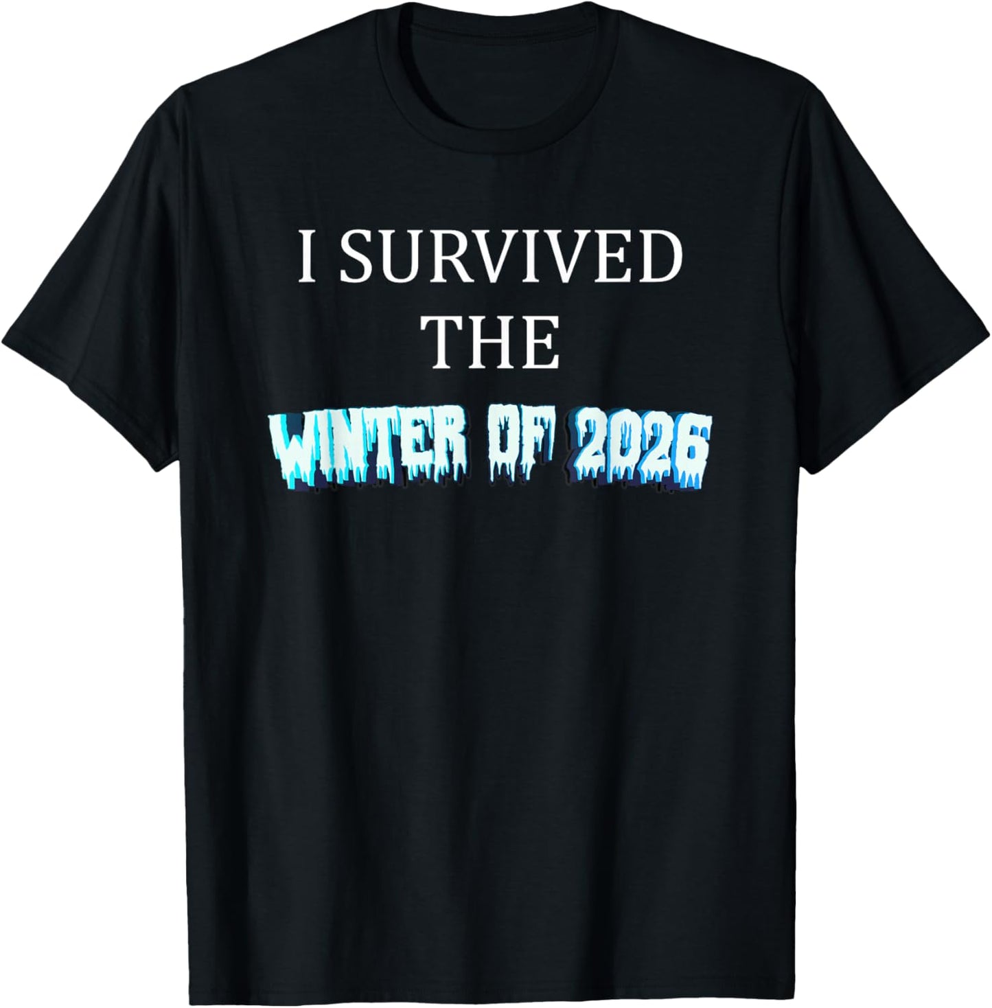 I Survived The Winter of 2026 Blizzard Frozen Snow Storm T-Shirt - T-Shirt | Black