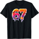 Six Seven 67 6 7 Meme Design Funny Ice Cream Drip Costume T-Shirt - T-Shirt | Black