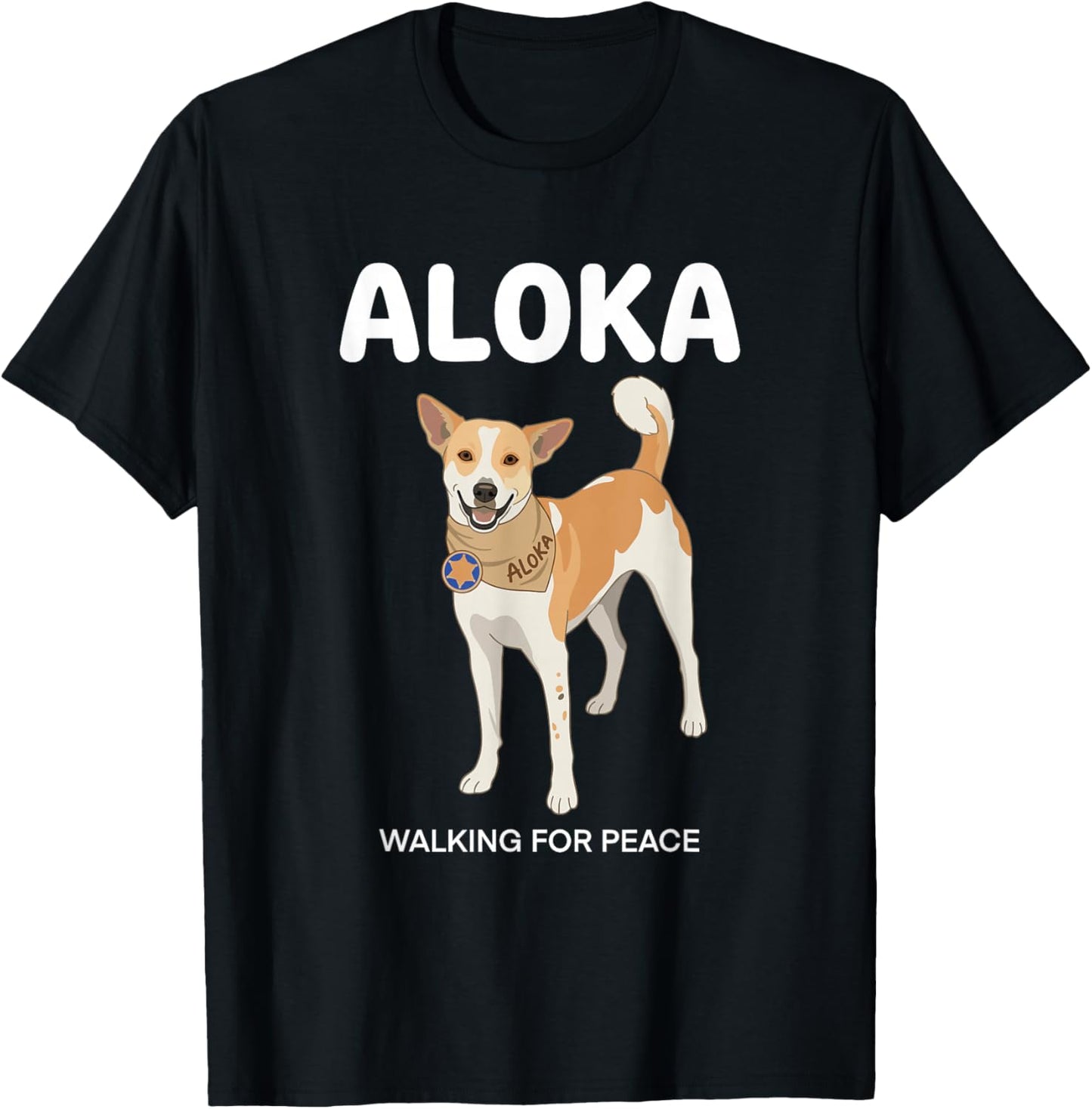 Aloka The Peace Dog Walking for Peace 2026 Buddhist Monk T-Shirt - T-Shirt | Black