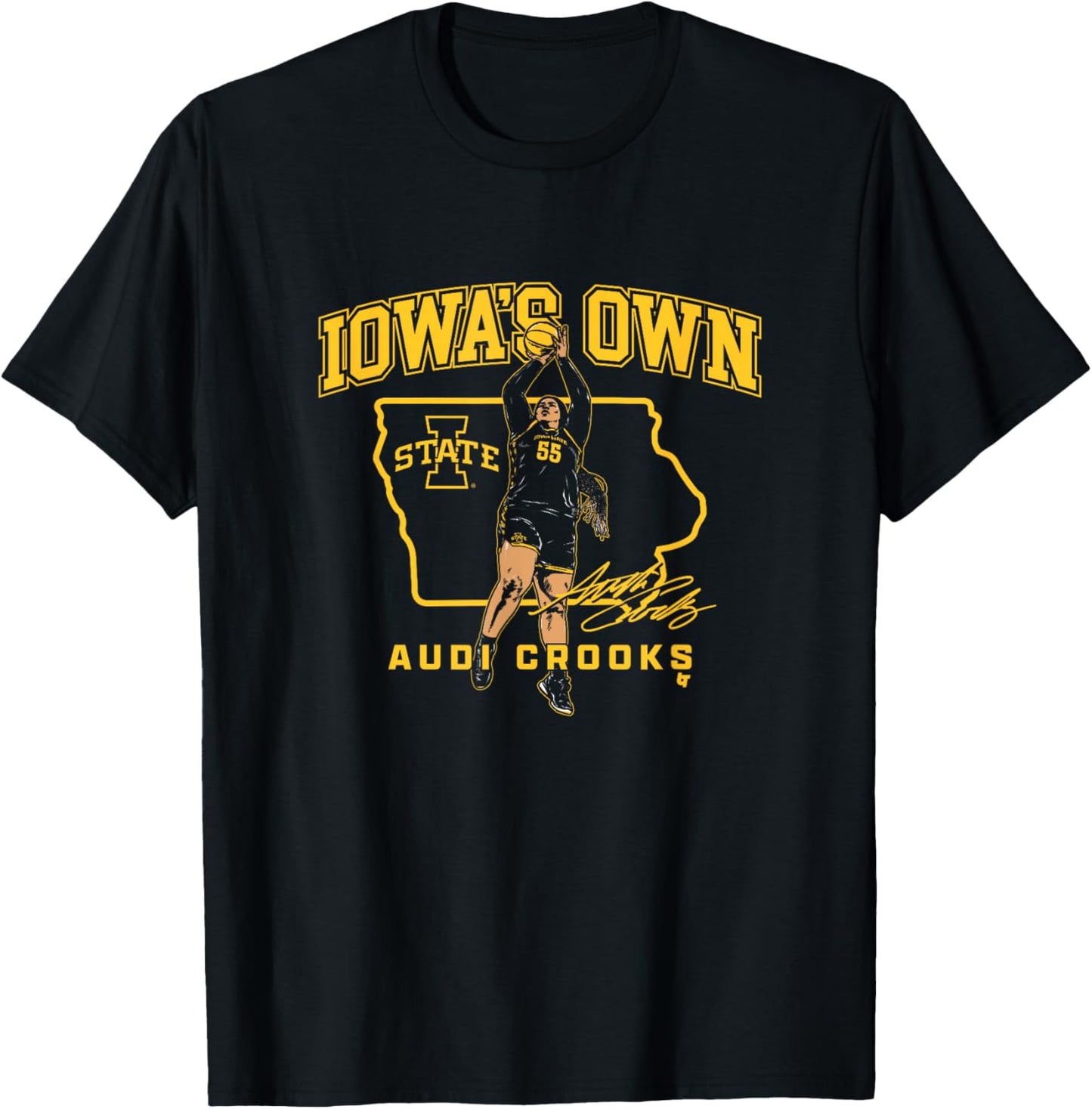 Audi Crooks - State Star - Iowa State Basketball T-Shirt - T-Shirt | Black