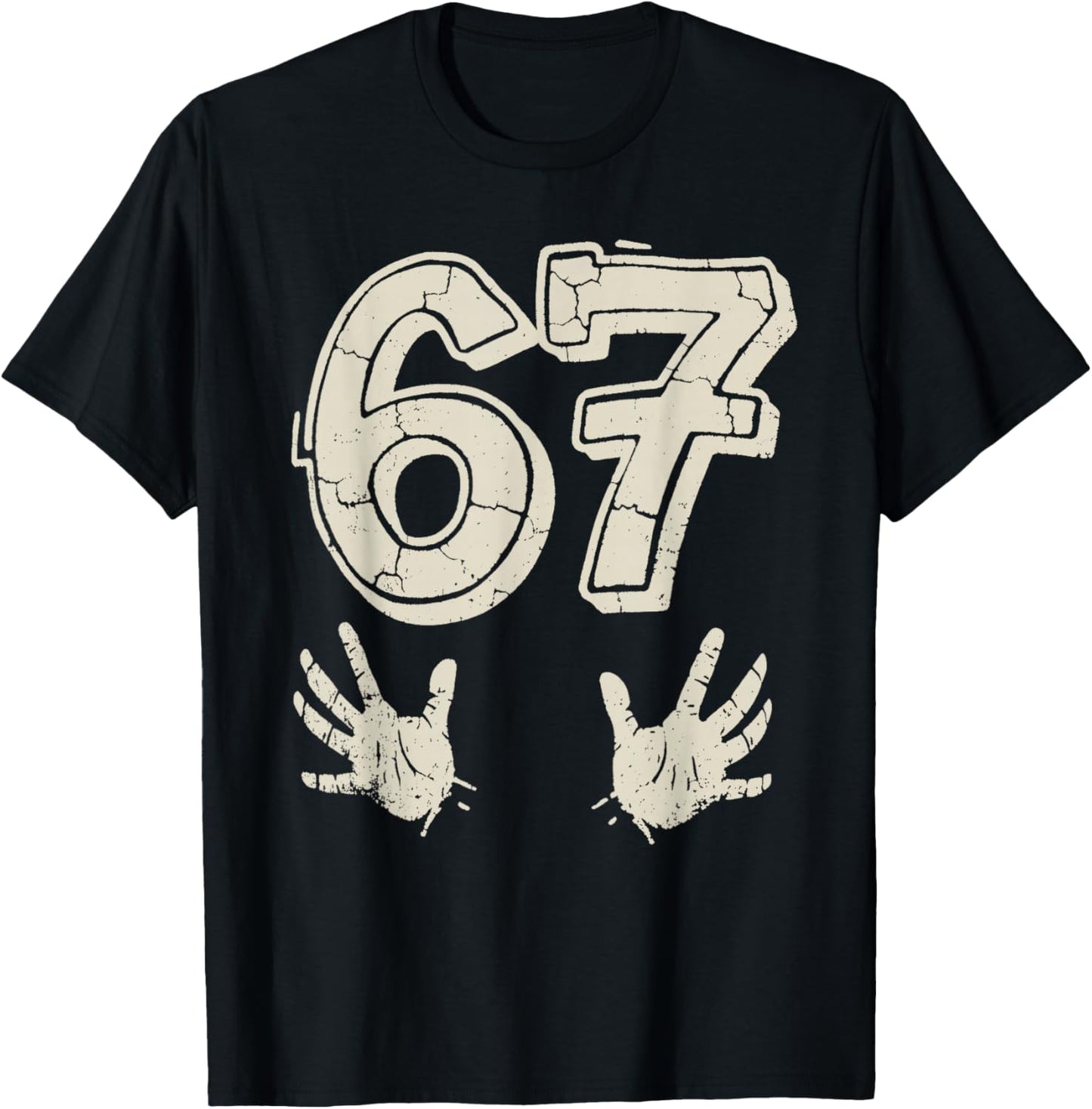 67 Six Seven 6 7 Kids 67 Youth Boys 6-7 Meme Funny Hands 67 T-Shirt - T-Shirt | Black