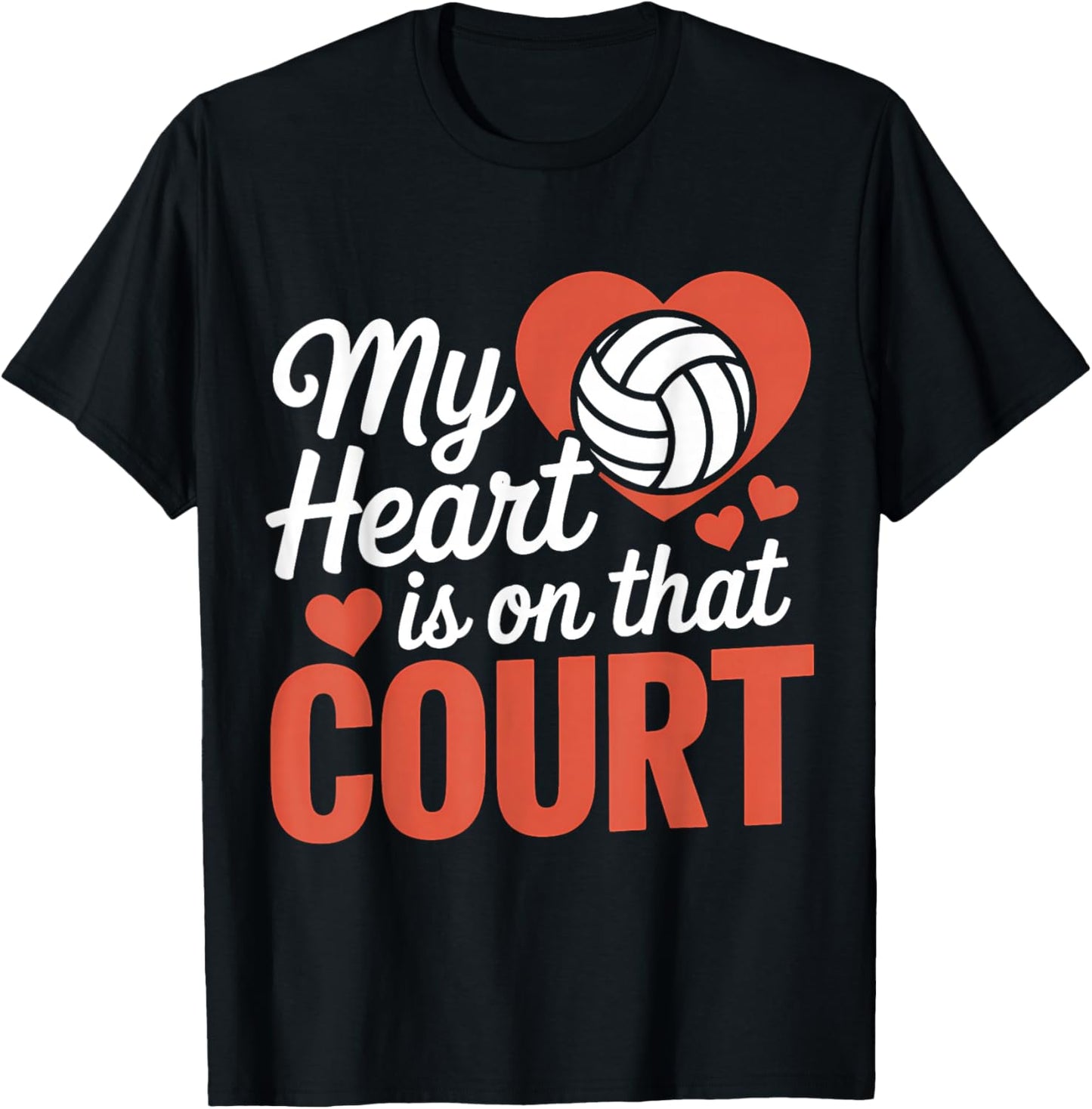 My Heart is On That Court Volleyball T-Shirt - T-Shirt | Black