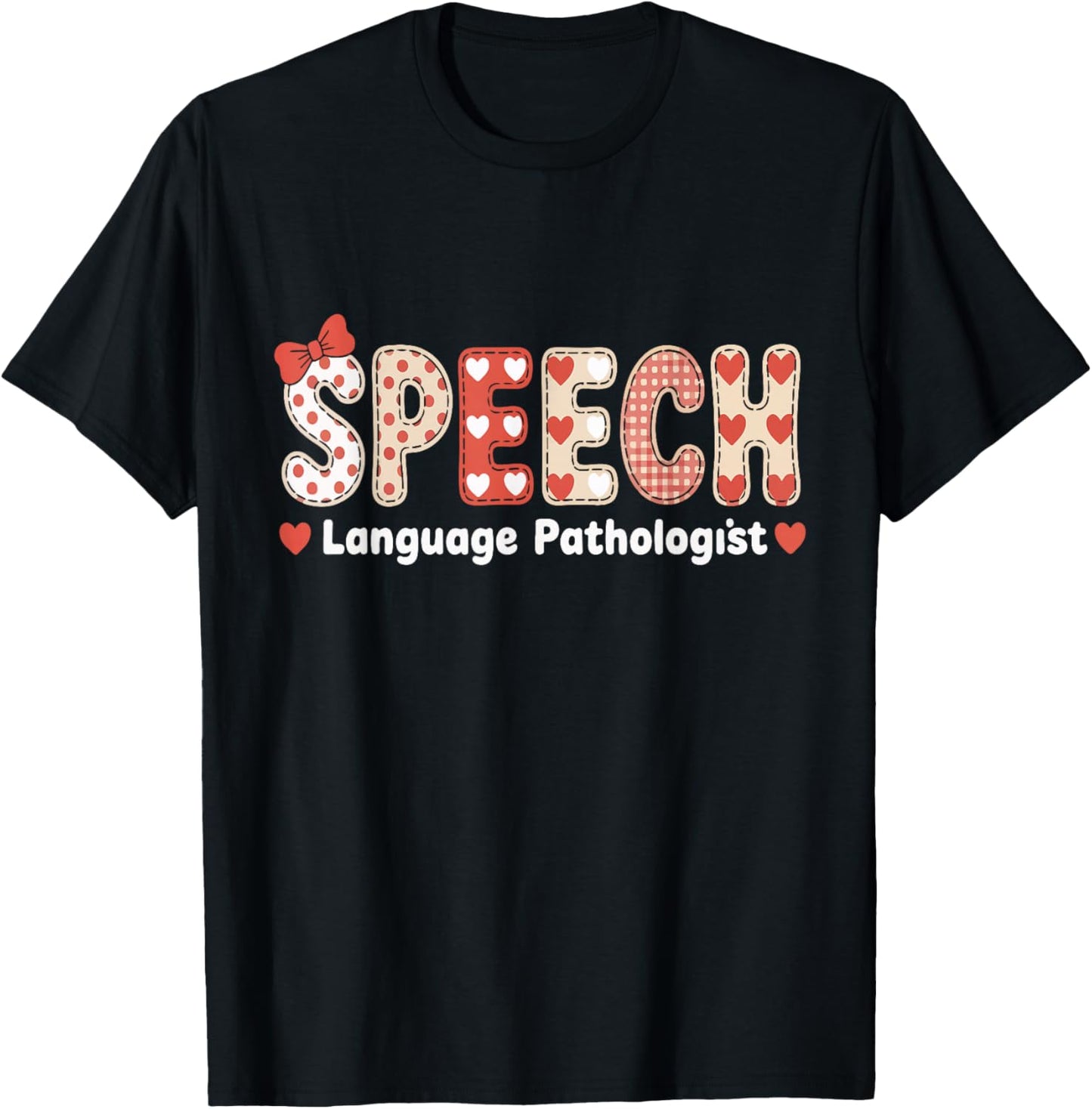 Speech Language Pathologist Valentines Day SLP Therapy T-Shirt - T-Shirt | Black