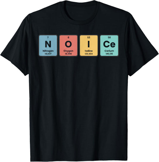 No Ice Funny Chemistry Periodic Table Element No Ice Science T-Shirt - T-Shirt | Black