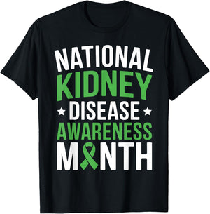 National Kidney Disease Awareness Month PKD Green Ribbon T-Shirt - T-Shirt | Black