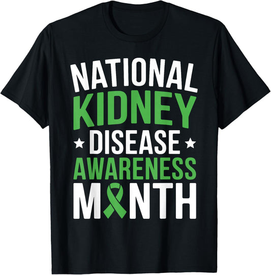 National Kidney Disease Awareness Month PKD Green Ribbon T-Shirt - T-Shirt | Black