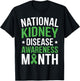 National Kidney Disease Awareness Month PKD Green Ribbon T-Shirt - T-Shirt | Black