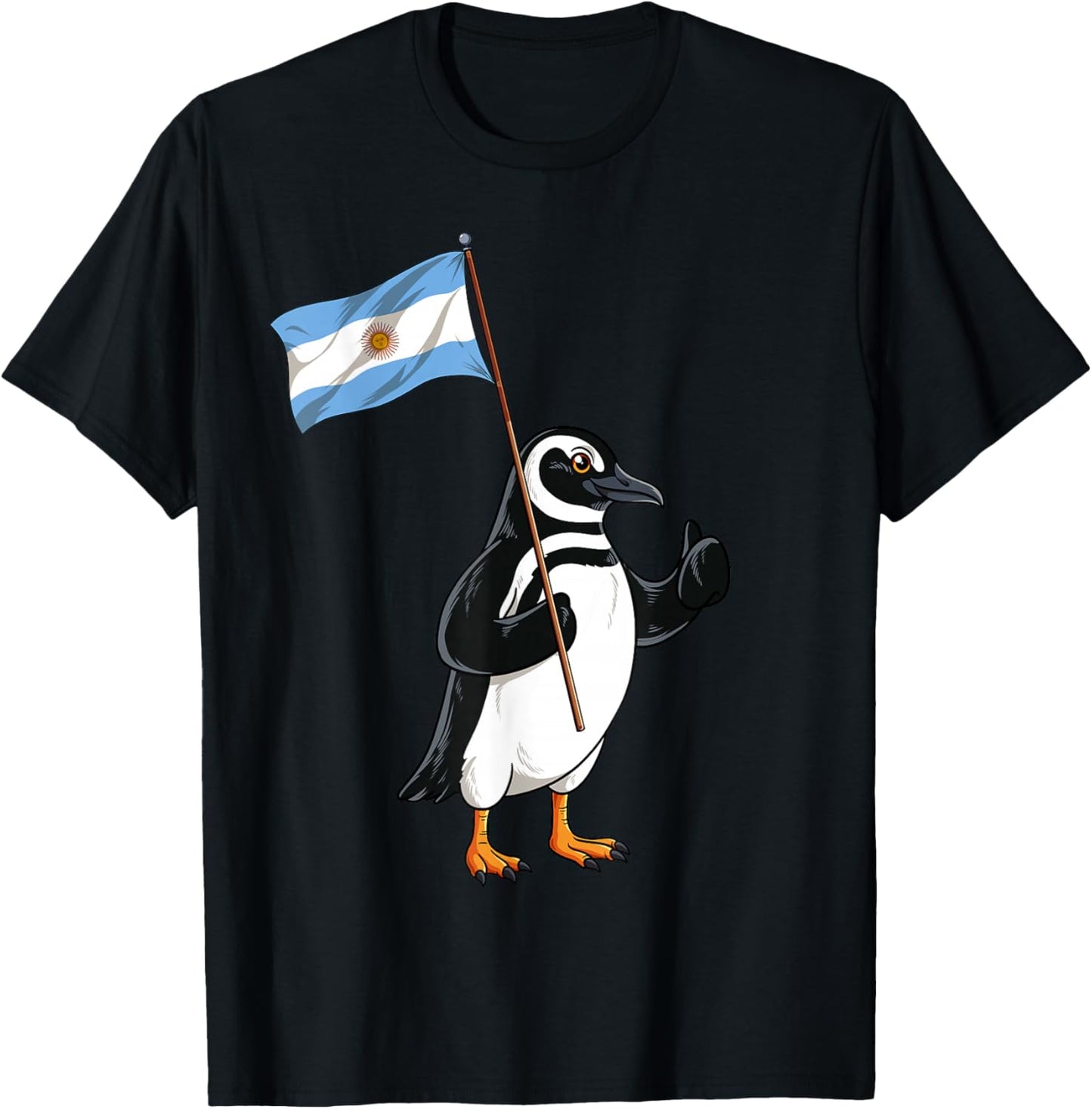 Magellanic Penguin Argentina Flag T-Shirt - T-Shirt | Black