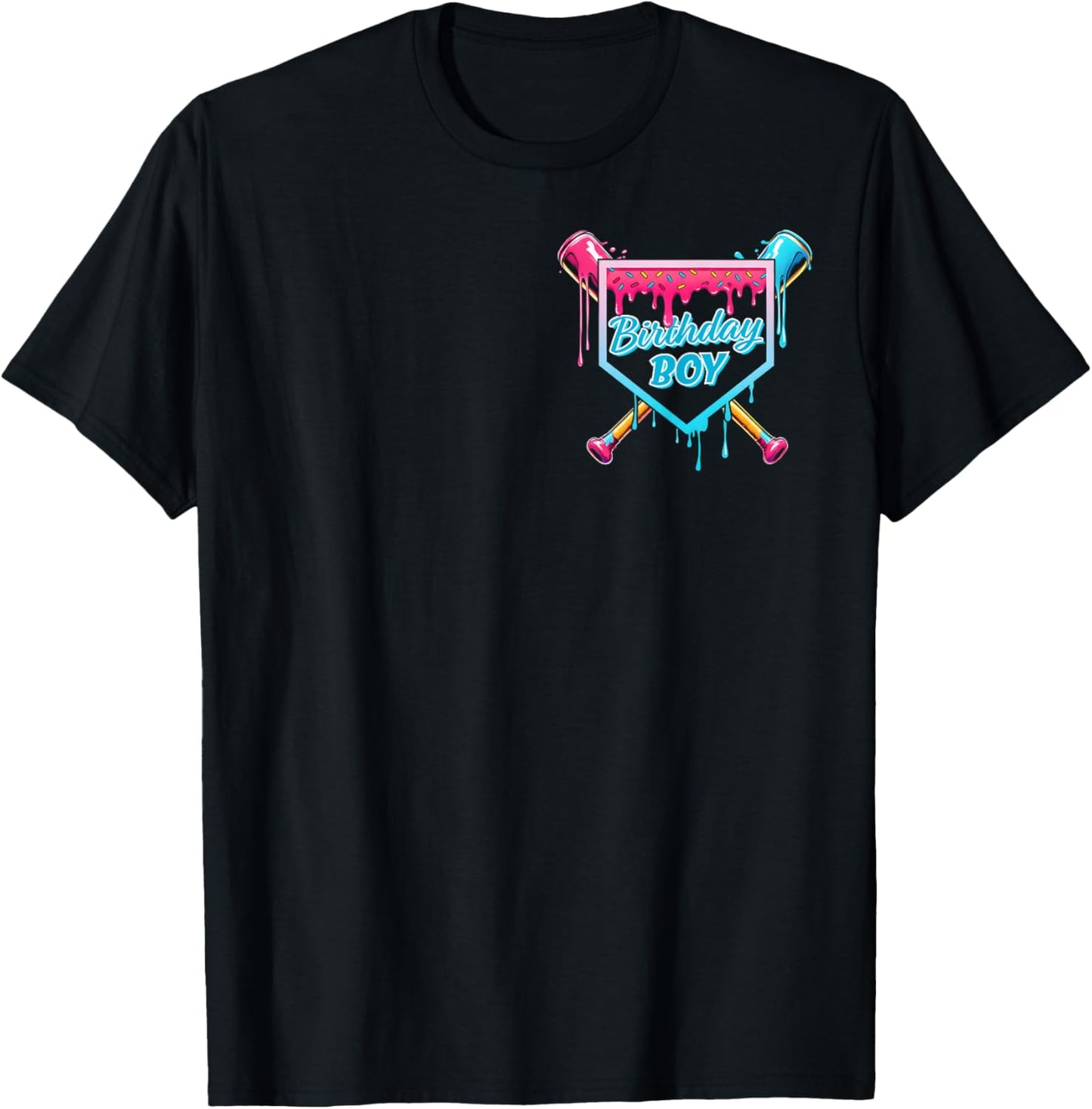 Baseball 11 Year Old Ice Cream Drip 11th Birthday Boys T-Shirt - T-Shirt | Black
