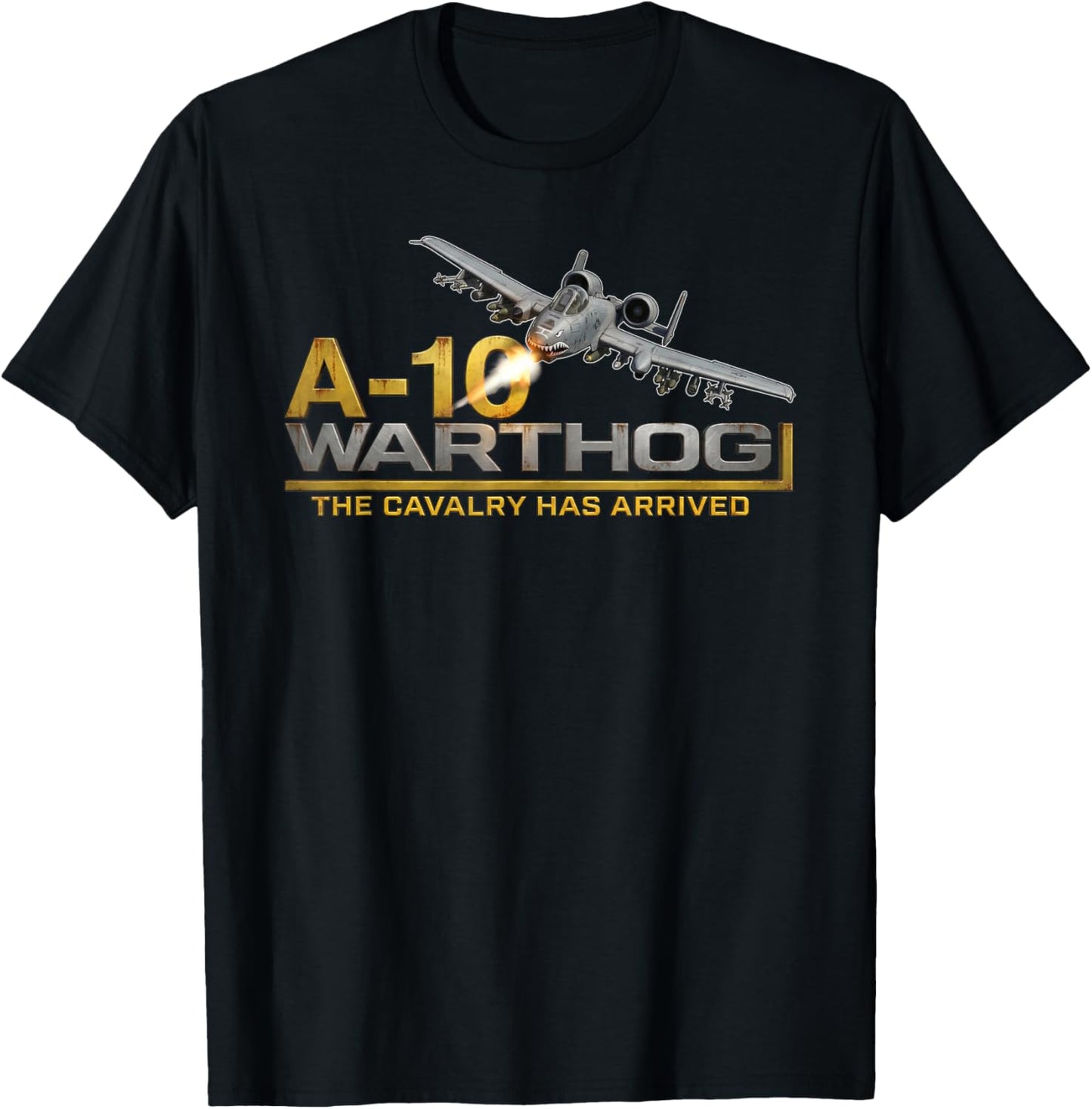 A-10 Warthog Jet Distressed Logo Graphic T-Shirt - T-Shirt | Black