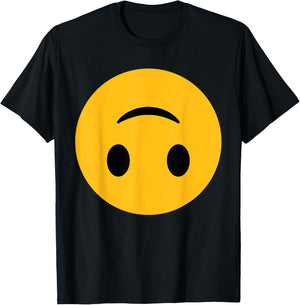 Funny Emoticon Smiling Upside Down Face Silly Sarcasm T-Shirt - T-Shirt | Black