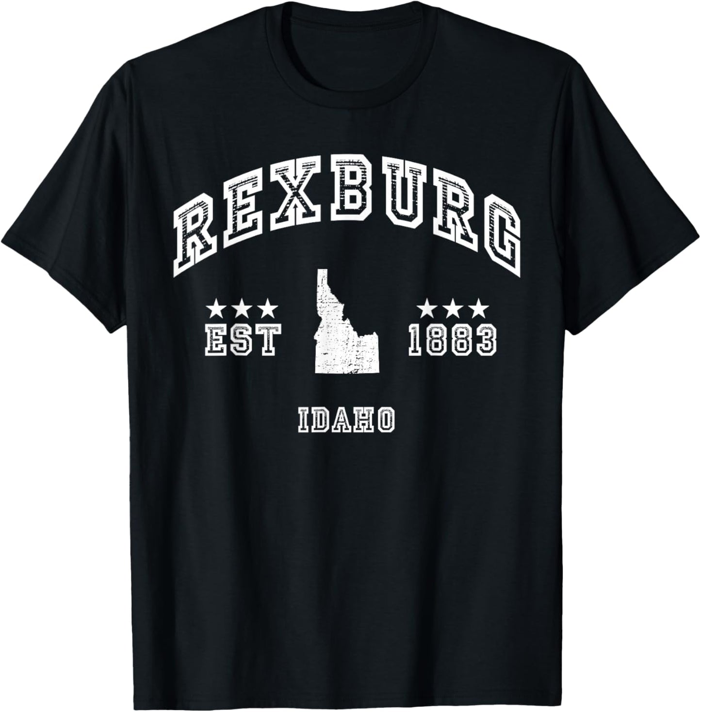 Retro Rexburg Idaho ID Souvenir Sport Athletic T-Shirt - T-Shirt | Black