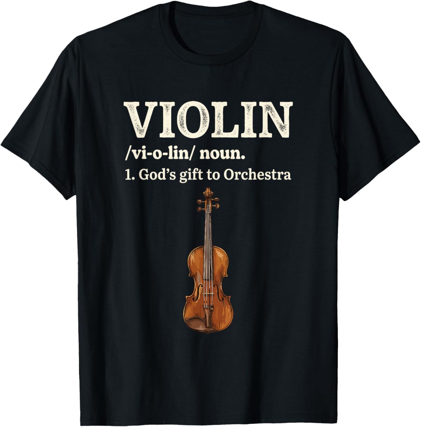Violin Orchestra Funny Music Definition T-Shirt - T-Shirt | Black